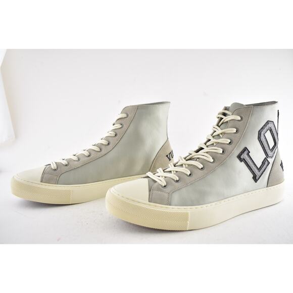 Louis Vuitton Tattoo Grey Satin Suede Kim Jones High Top Sneakers UK 9 US 10 11 - Picture 9 of 14